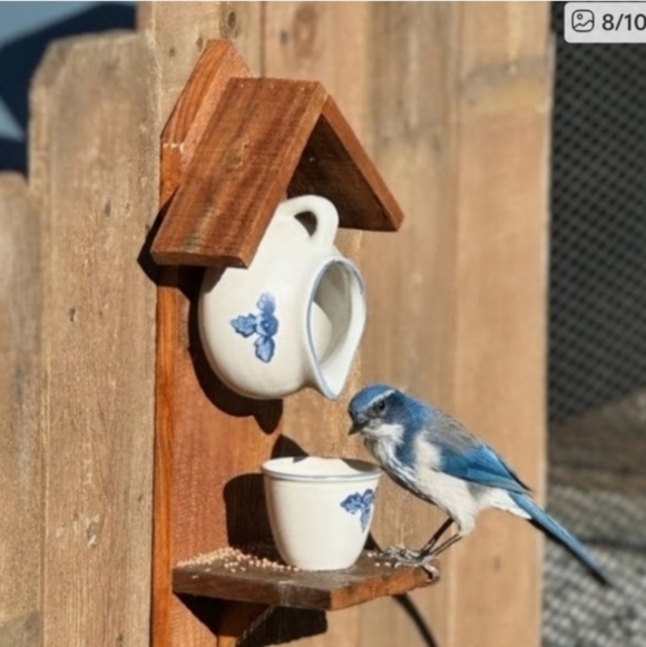 Rustic Wooden Bird Feeder/ Birdhouse Handmade English Tea - Picture 16 of 16